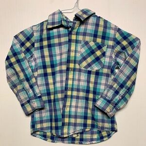 Boys children place blue and yellow plaid Longsleeve